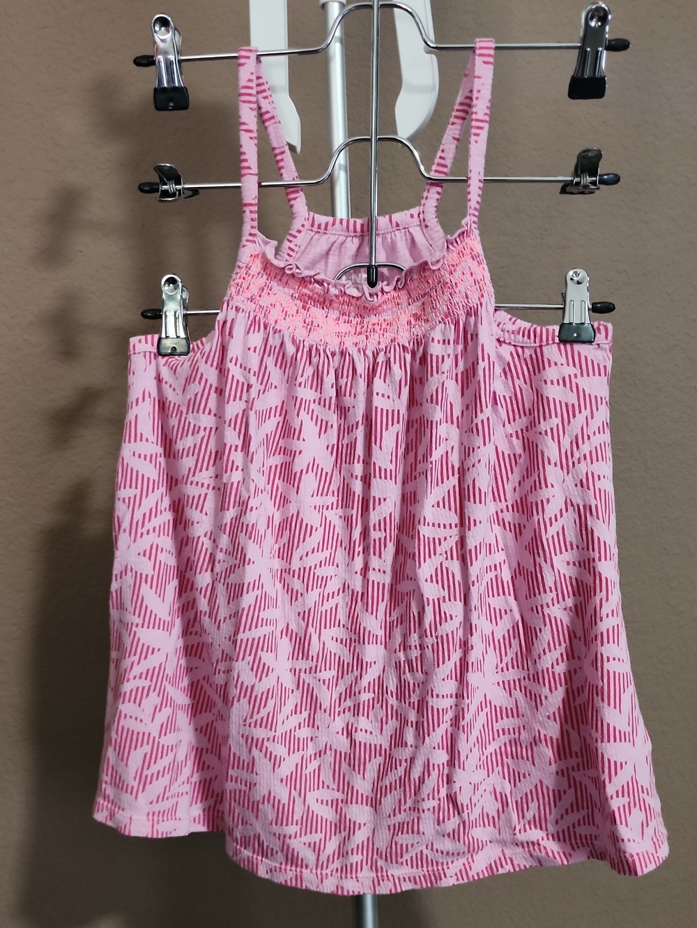 Girl's Lands' End Pink Patterned Sleeveless Sundress Top